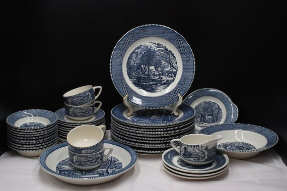 Currier and Ives Blue Dishes | Etsy | Etsy (US)