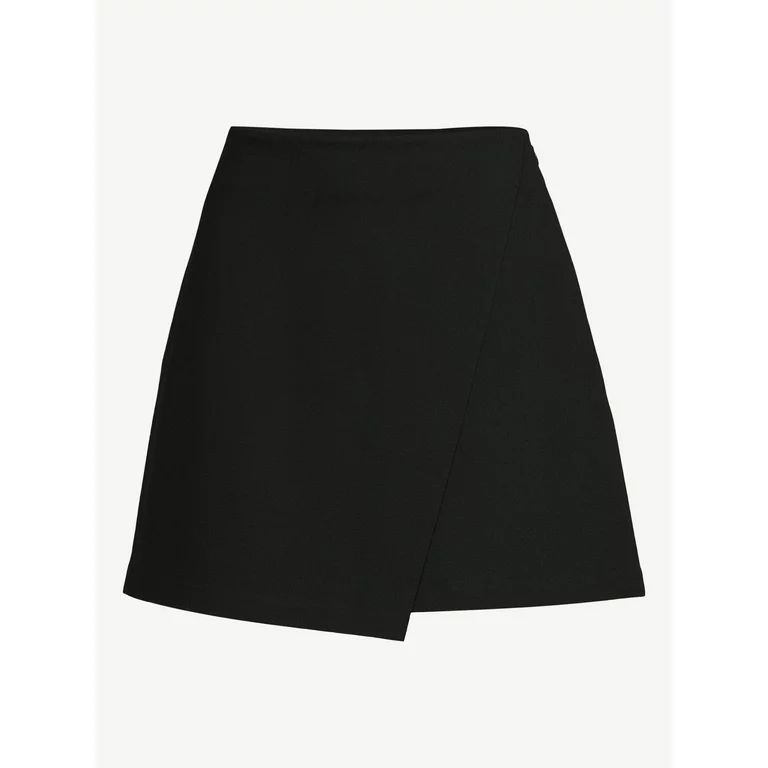 Scoop Women's Fold Over Ponte Mini Skirt, Sizes XS-XXL | Walmart (US)