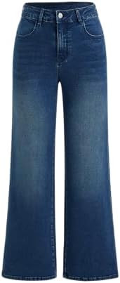CIDER Womens Straight Leg Jean Mid Waist Trendy Fall Fashion Denim Pant Slim Basic Casual Busines... | Amazon (US)