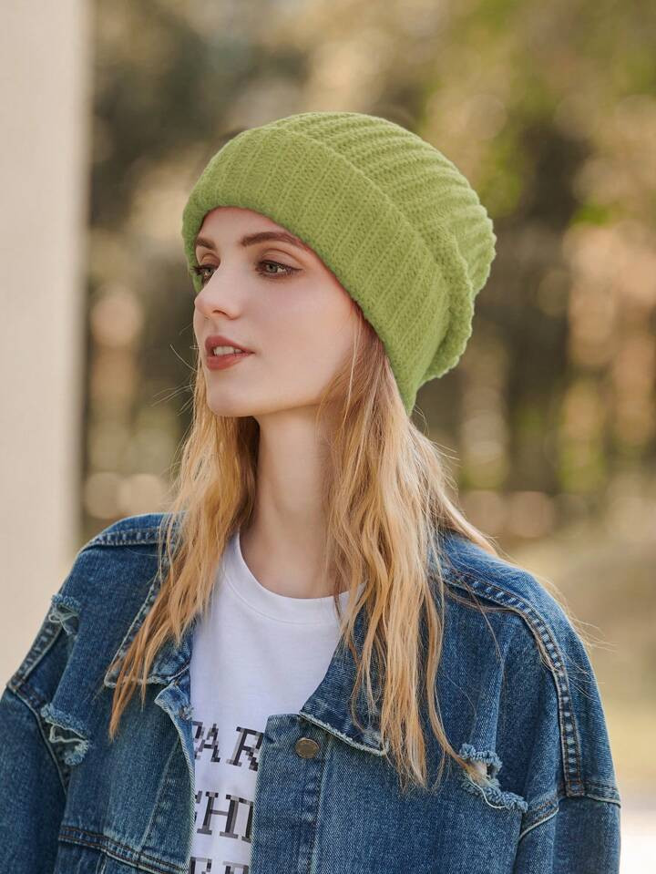 Knitted Unisex Hat With Scarf Set, Winter, Korean Style, Warm And Stylish | SHEIN