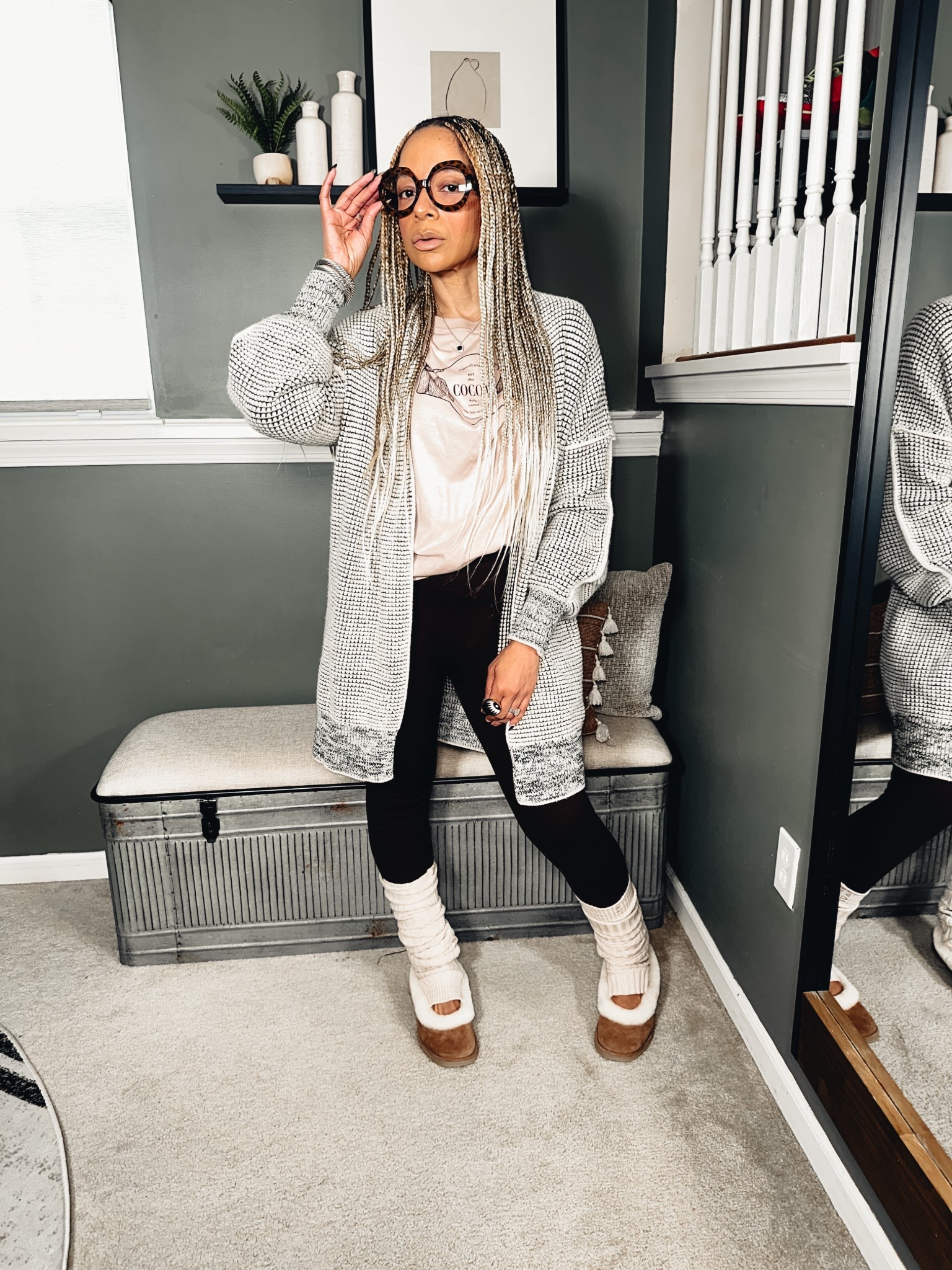 Work from home outfit check ❤️ A cozy cardigan, leggings, leg warmers and Uggs. Even when I work remote I like to pull together a casual look. This was mine today ✨

#LTKootd #LTKgrwm #LTKSeasonal