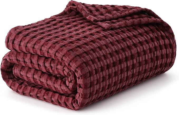 Bedsure Cooling Cotton Waffle King Size Blanket - Lightweight Breathable Blanket of Rayon Derived... | Amazon (US)
