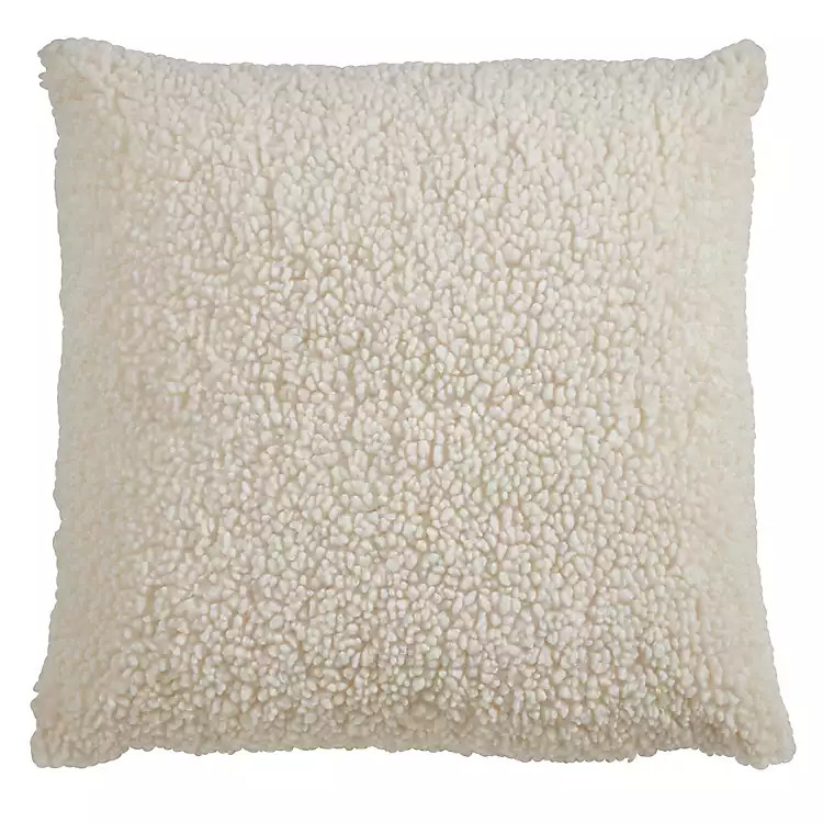 Cream Faux Lamb Fur Pillow | Kirkland's Home