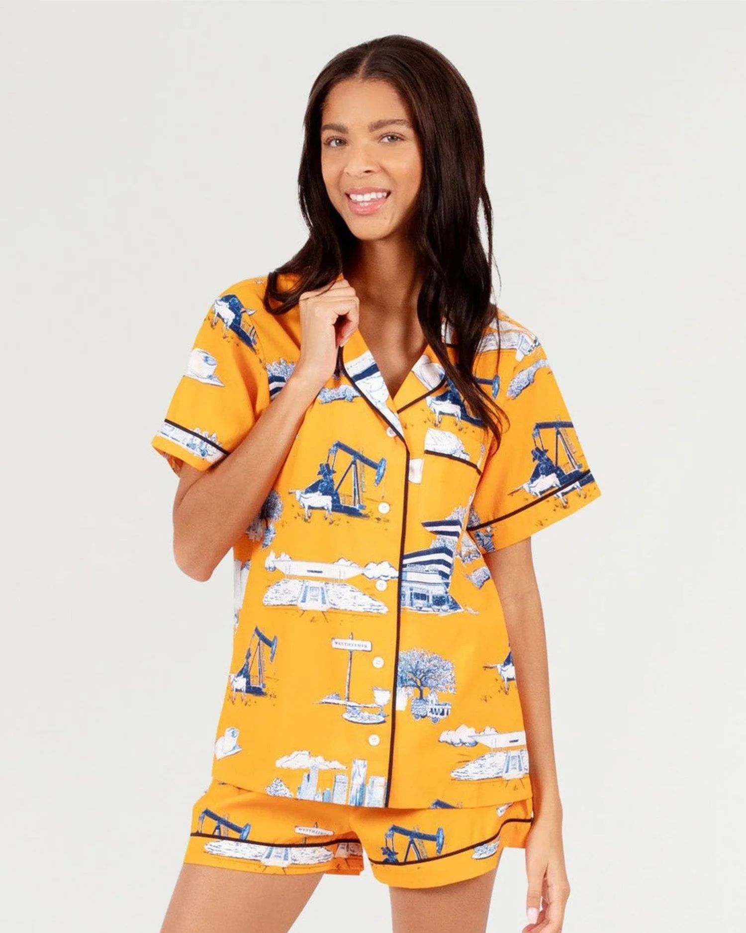 Houston Toile Pajama Shorts Set | Colorful Prints, Wallpaper, Pajamas, Home Decor, & More | Katie Kime Inc