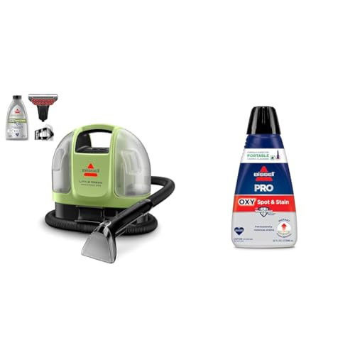 BISSELL Little Green Mini Cordless Portable Carpet and Upholstery Deep Cleaner, 4015 + Bissell Professional Spot and Stain + Oxy Portable Machine Formula, 32 Fl Oz | Amazon (US)