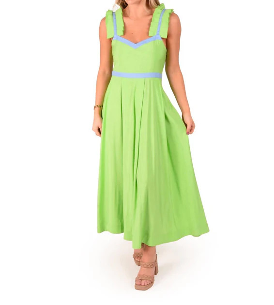 Empire Maxi Dress In Garden Green | Shop Simon
