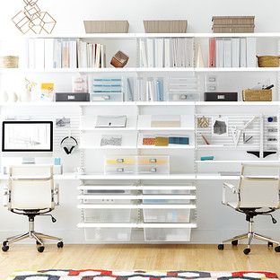 White Elfa Décor Office | The Container Store