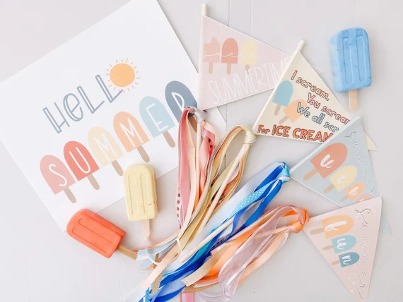 Popsicle Printable Pennants, Ice Cream Decor, Summer Prints, Summer Party Decor, Ice Cream Party ... | Etsy (US)