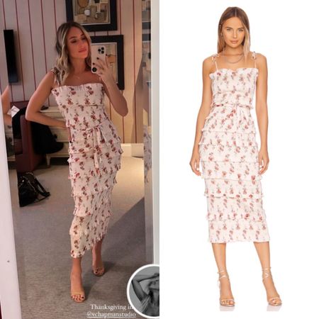 Floral Frenzy // Get Details On Kristin Cavallari's White Floral Ruffle Dress With The Link In Our Bio {Use Code CYBER20 for an Extra 20% Off final sale at revolve}📸 + Info= @kristincavallari #KristinCavallari 