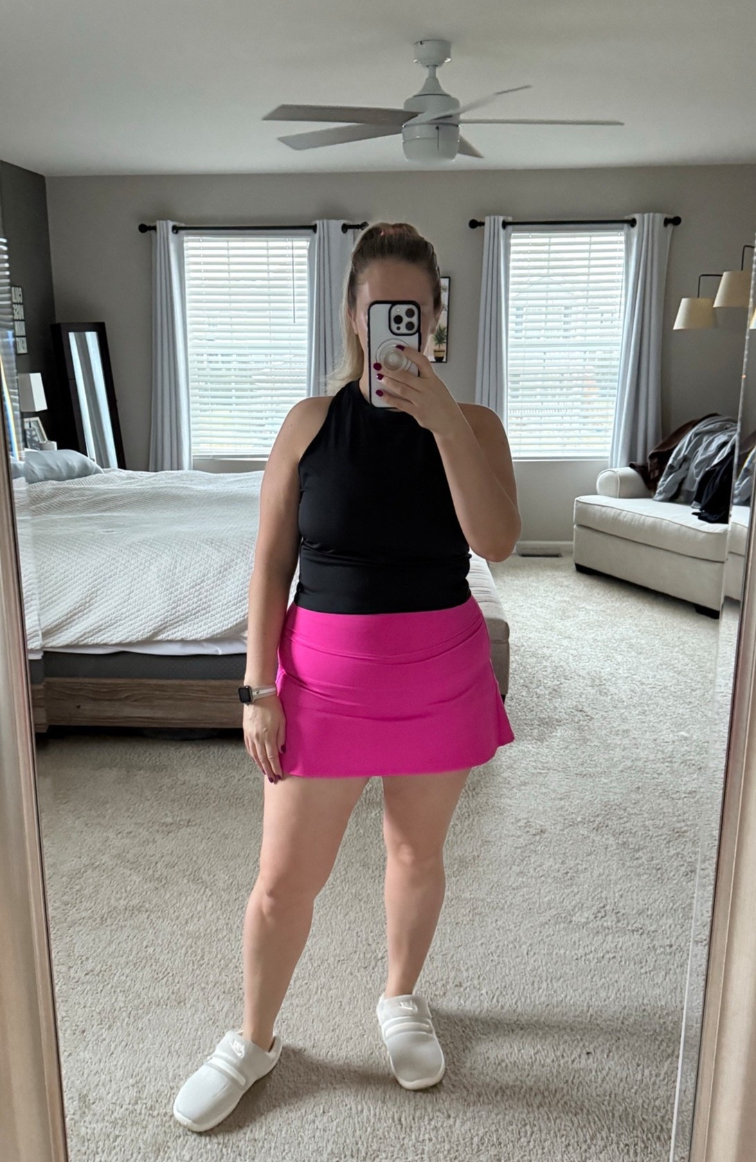 Black and hot pink tennis outfit. Super cute and very comfortable to play tennis matches in! Cute Valentine’s Day outfit theme for team matching outfits!

#LTKActive #LTKMidsize #LTKfitnessgoals