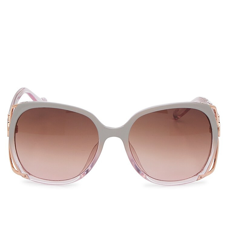 Jessica Simpson Vented Oversized Sunglasses | Women's | Light Grey/Rose Gold | Size One Size | Sunglasses | DSW