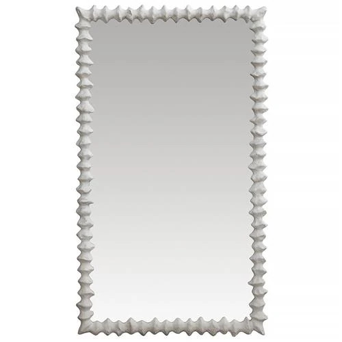 Small Clyde Frost White Wall Mirror - 42H | Kathy Kuo Home