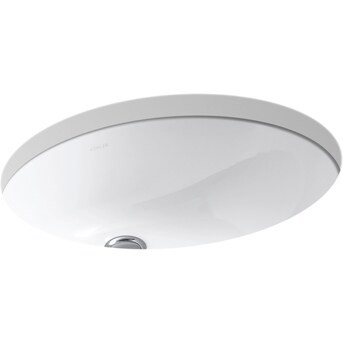 KOHLER Caxton White Undermount Oval Transitional Bathroom Sink (19.25-in x 16.25-in) | Lowe's