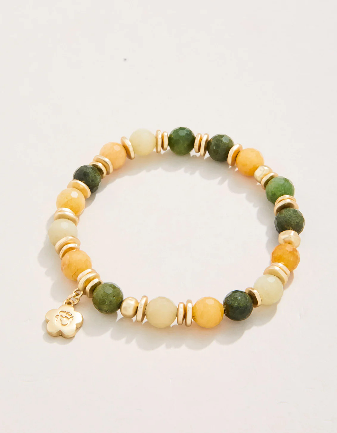 Briolette Stretch Bracelet 8mm Natural Green | Spartina 449