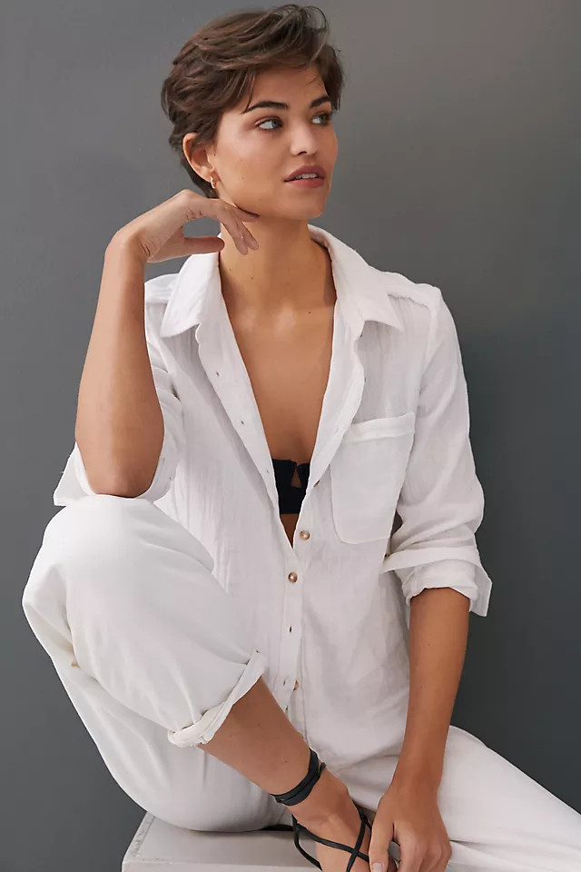 Pilcro Gauzy Buttondown | Anthropologie (US)