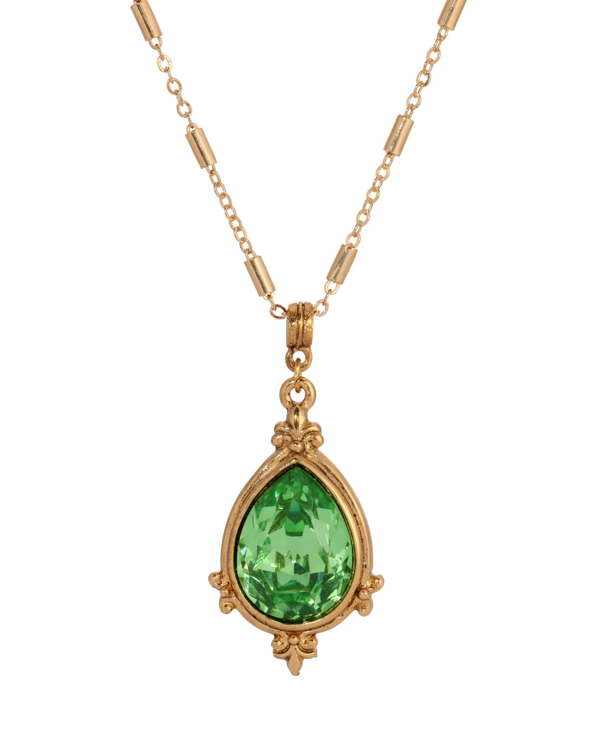 2028 14K Gold Dipped Green Crystal Pendant Necklace - Green | Macy's
