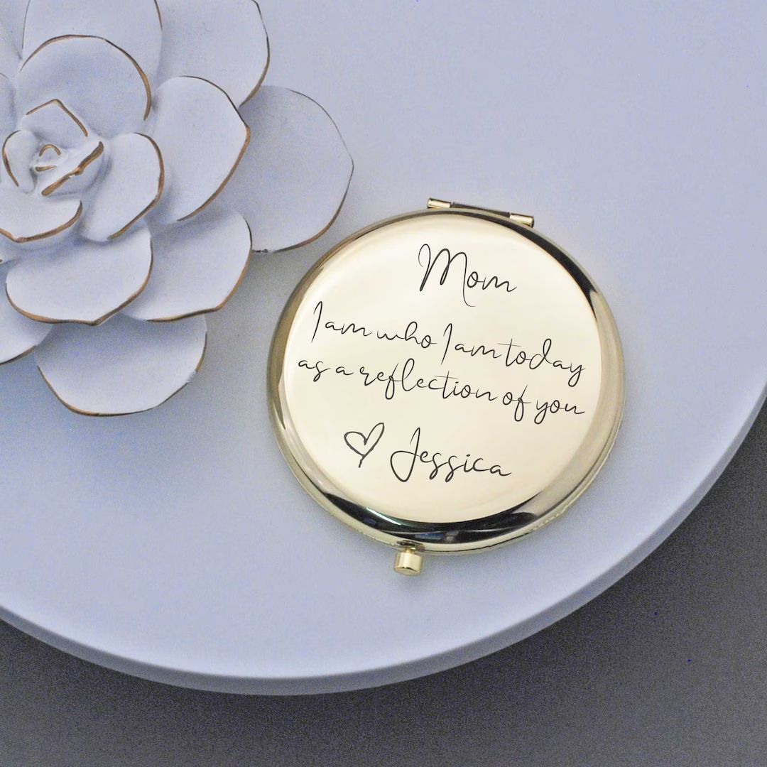 Gift for Mom from Daughter, Personalized Mom Wedding Gift, A Reflection Of You Pocket Mirror Gift... | Etsy (US)