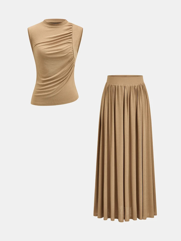Gathered Two Piece Skirt Set | Commense