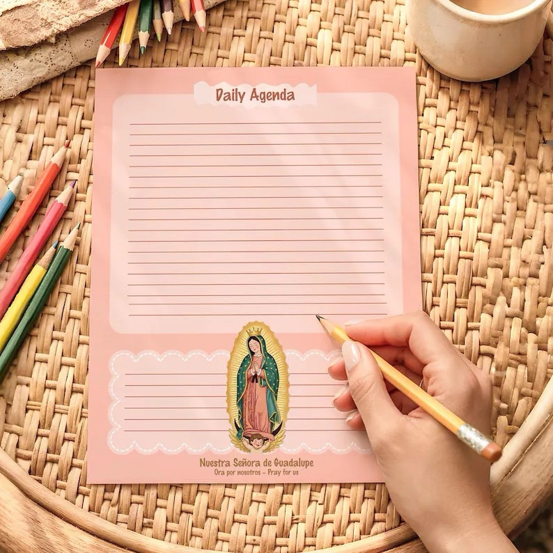Organize your day with faith, intention, and grace. This Catholic printable daily agenda for women is designed to help you plan your schedule while staying rooted in prayer and purpose. Featuring a beautiful image of Our Lady of Guadalupe, this soft, feminine faith-based planner page is perfect for daily to-do lists, prayer intentions, reflections, and reminders.

Whether you’re a busy mom, working woman, student, or homemaker, this Christian daily planner printable makes it easy to stay focused, productive, and spiritually grounded. Simply print at home as many times as you’d like — ideal for planners, binders, prayer journals, and devotionals.

This makes a thoughtful Catholic gift for women, a meaningful addition to Easter baskets, Mother’s Day gifts, confirmation gifts, or a beautiful treat for yourself. 💕✝️

#catholicprintables #faithplanner #christianplanner #dailyagendaprintable #catholicwomen #prayerplanner #ourladyofguadalupe #faithbased #christianprintables #catholicgifts #easterbasketideas #eastergiftideas #motherdaygift #plannerprintables #faithfilledlife #womenofgod #catholiclife #dailyplanner #ltkfinds #etsycatholic

#LTKmomlife #LTKKids #LTKHome