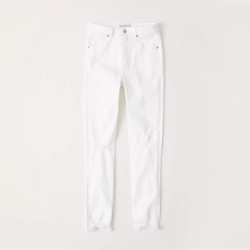 Ripped High Rise Super Skinny Ankle Jeans | Abercrombie & Fitch (US)