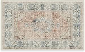 RUGGABLE Sarrah - Machine Washable Rug - Elegant Room Decor and Vintage Area Rug Perfect for Livi... | Amazon (US)