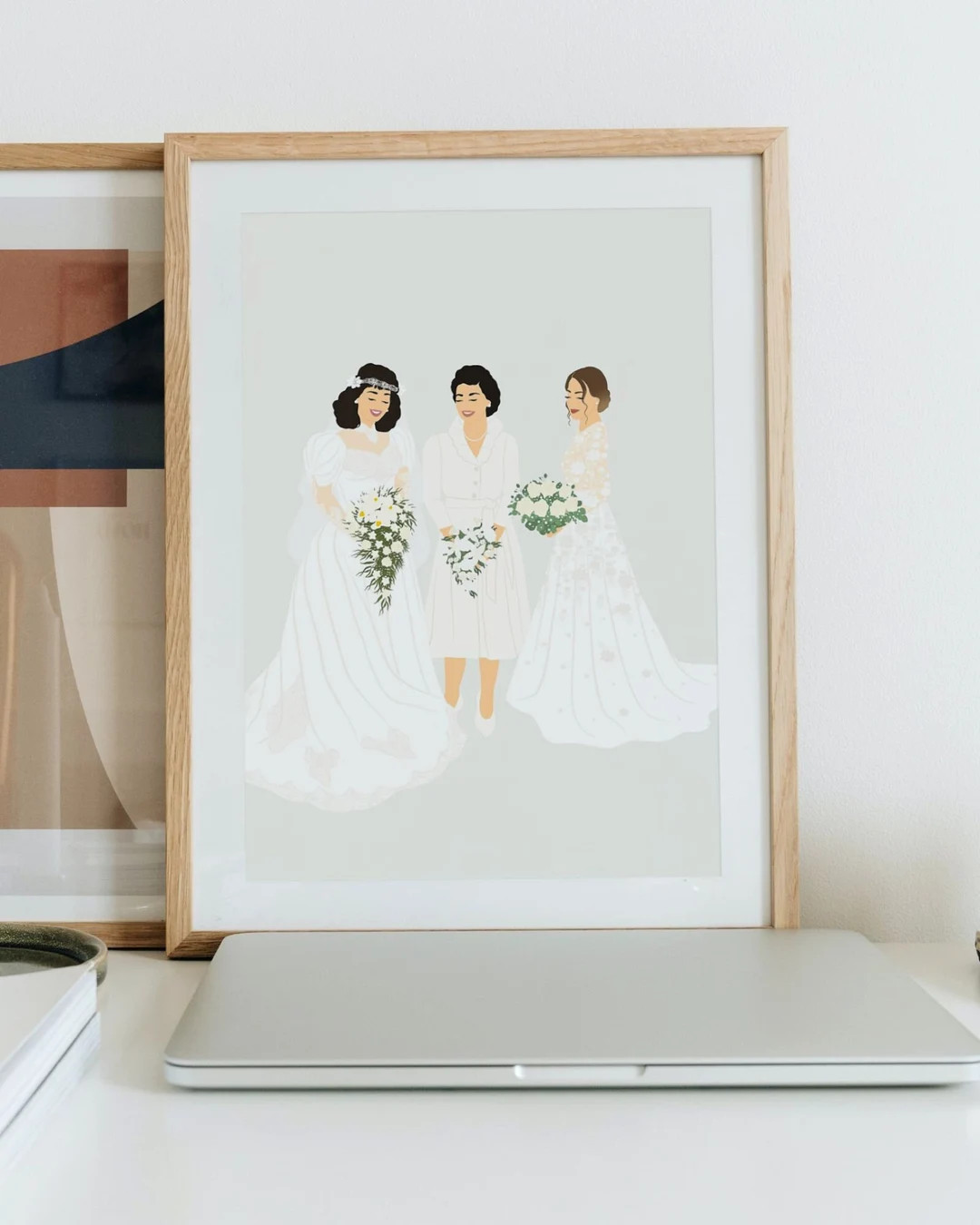 Custom Generational Wedding Portrait, Mother of the Bride Gift, Wedding Gift for Grandmother, Mot... | Etsy (US)