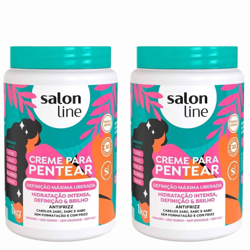 Kit 2 Cremes Pentear Salon Line Definição Máxima Liberada 1kg | Beleza Na Web (BR)