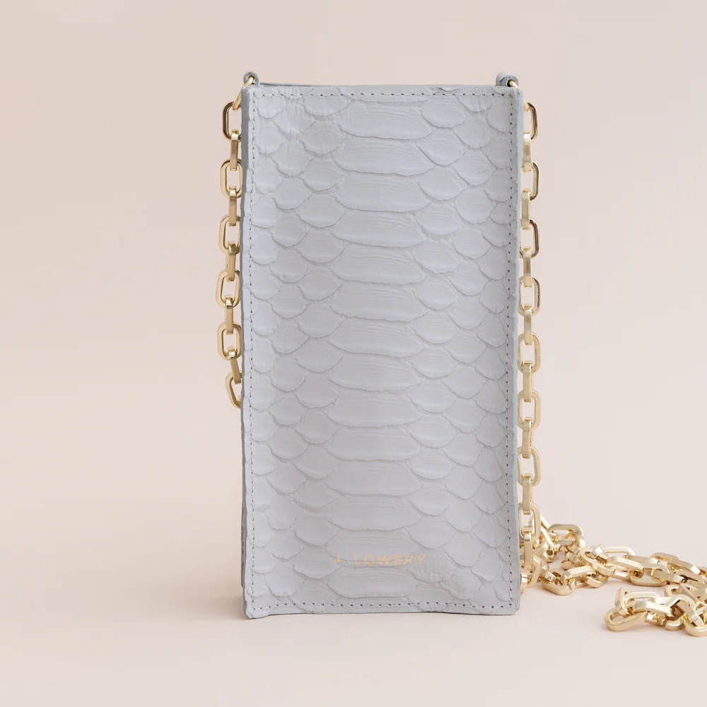 J. LOWERY PHONE POUCH | Dove Blue Python | J. LOWERY