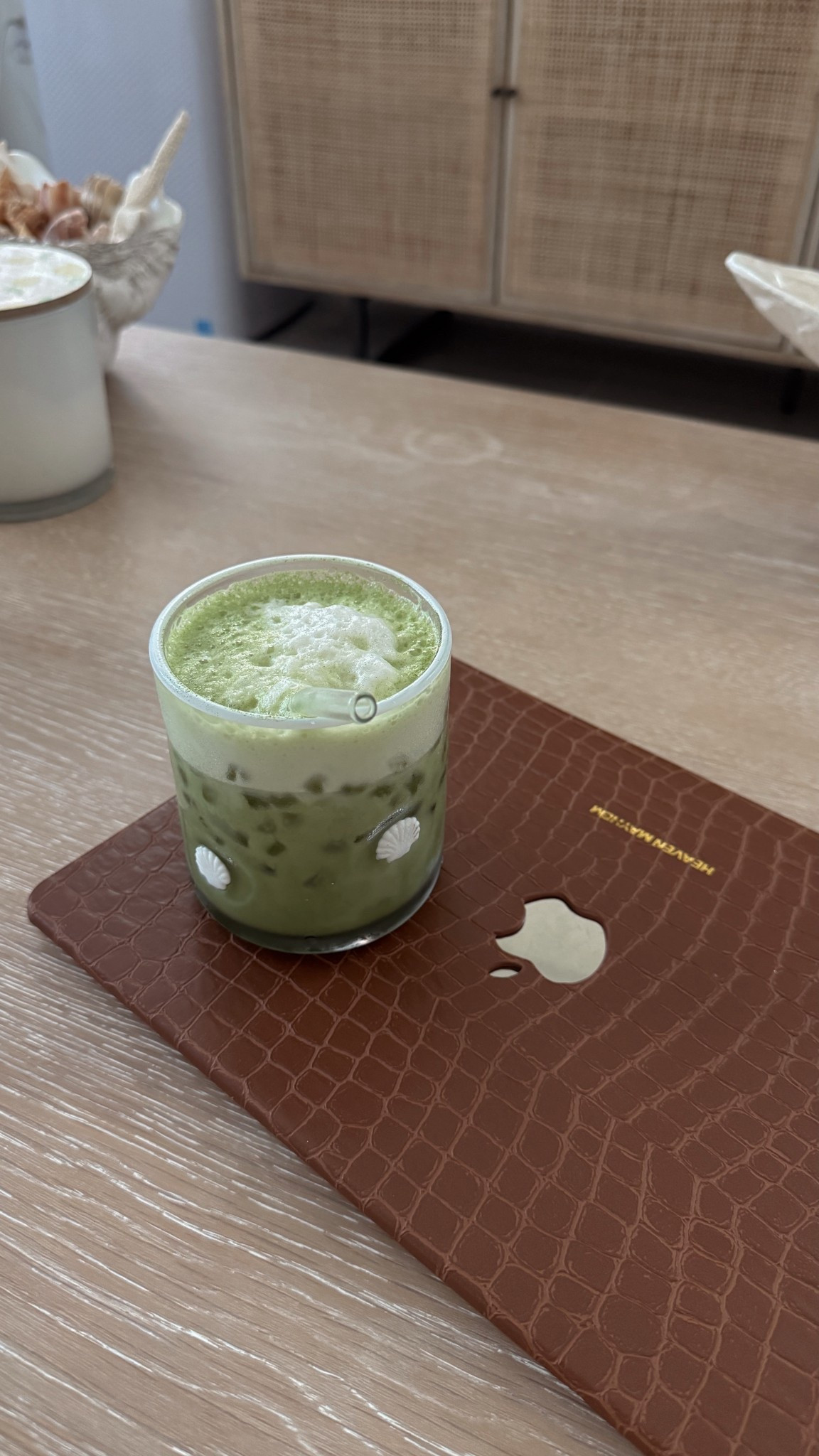 Cutest icon shell glass from target 🐚 & my new laptop case from heaven mayhem 

#LTKdayinmylife #LTKmorningroutine