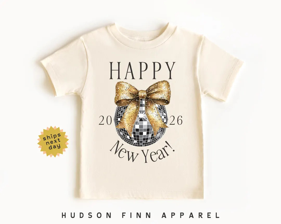 Kids New Years Shirt, Toddler New Year's Eve Shirt, Gold and Black Disco Ball Shirt, Girls NYE Pa... | Etsy (US)