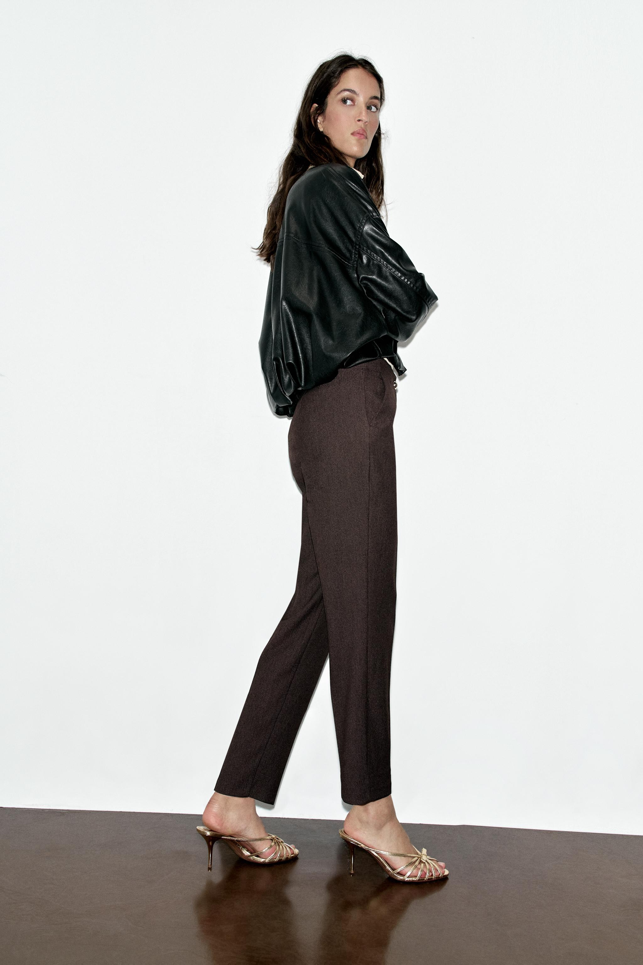 HIGH-WAISTED ANKLE-LENGTH PANTS | Zara US
