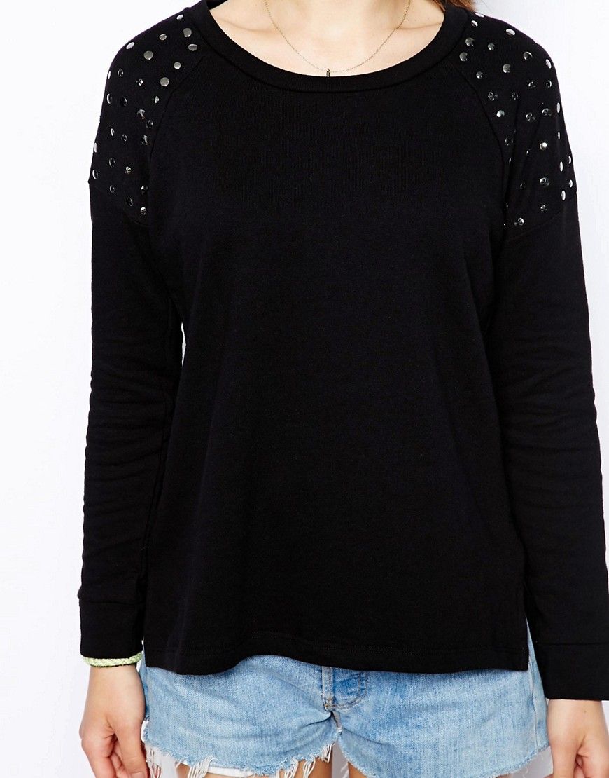 Splendid City Sweaters Long Sleeve Top with Studded Shoulder Detail | ASOS UK