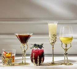 Skeleton Stemless Wine Glasses | Pottery Barn (US)