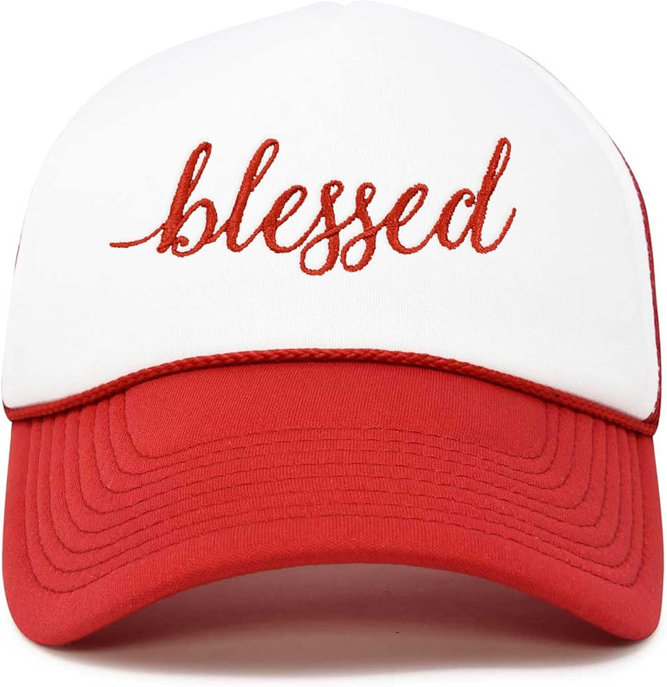 DALIX Embroidered Blessed Trucker Cap Hat Women | Amazon (US)