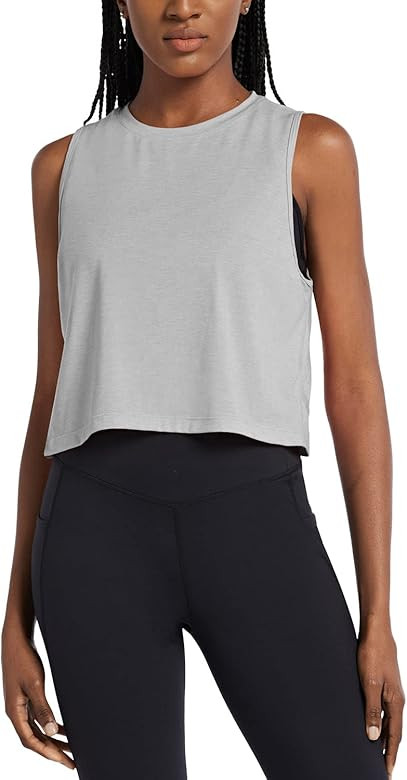 BALEAF Women's Tops Workout Tank Top Crop Tops Cropped Athletic Gym Muscle Shirts Yoga Trendy | Amazon (US)
