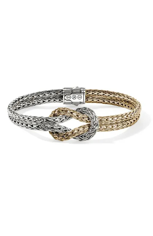 John Hardy Love Knot Bracelet, Gold, Sterling Silver, 3.5mm in Silver/Gold at Nordstrom, Size Medium | Nordstrom