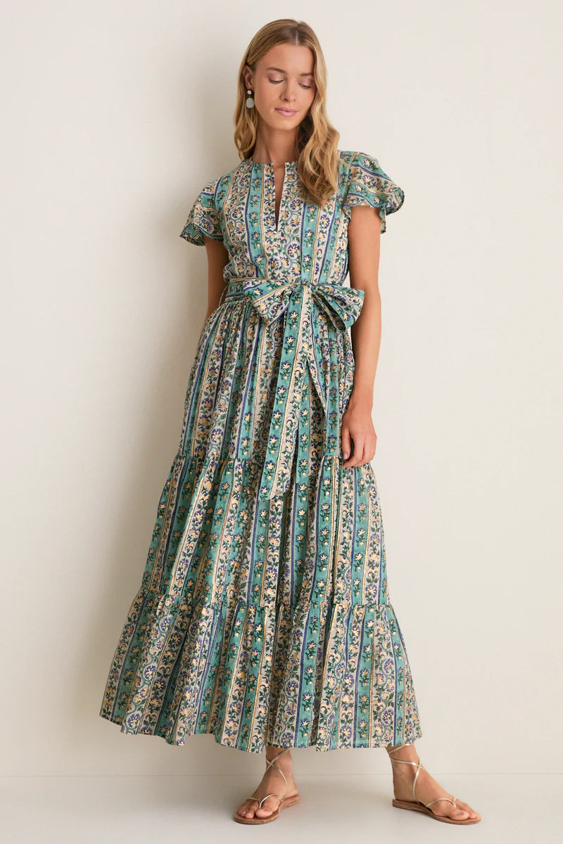 Taj Aqua V-Neck Maxi Dress | Tuckernuck (US)