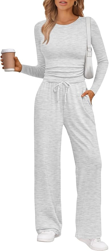 LILLUSORY 2 Piece Lounge Sets for Women Fall Outfits 2025 Two Piece Travel Sweatsuits Business Ca... | Amazon (US)