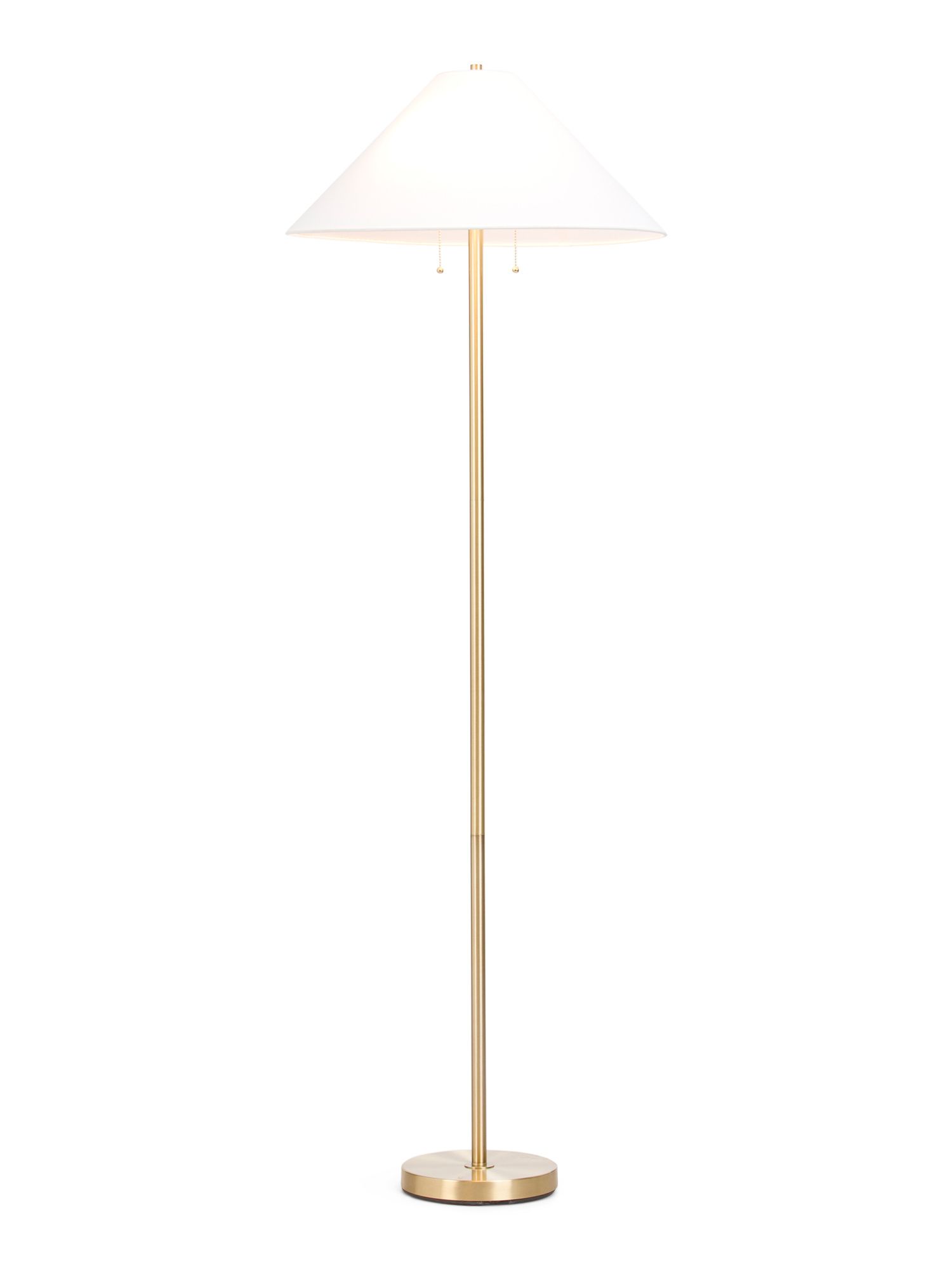 70in Brass Tone Floor Lamp With Tapered Linen Shade | Furniture & Lighting | Marshalls | Marshalls
