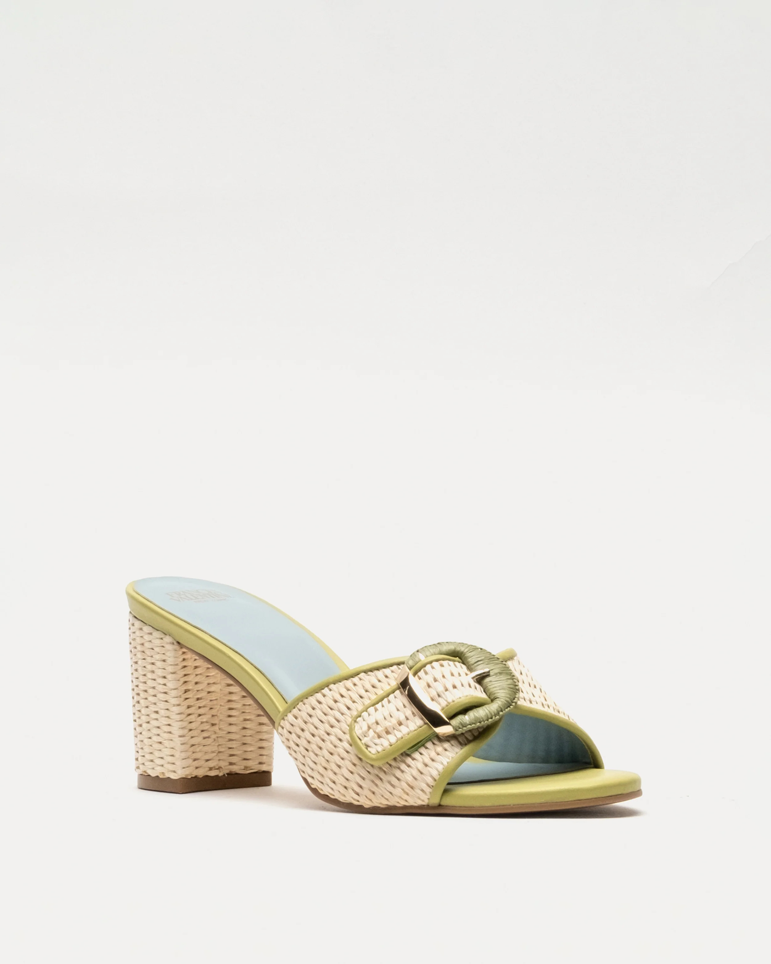 Taylor Raffia Heel - Green | Frances Valentine