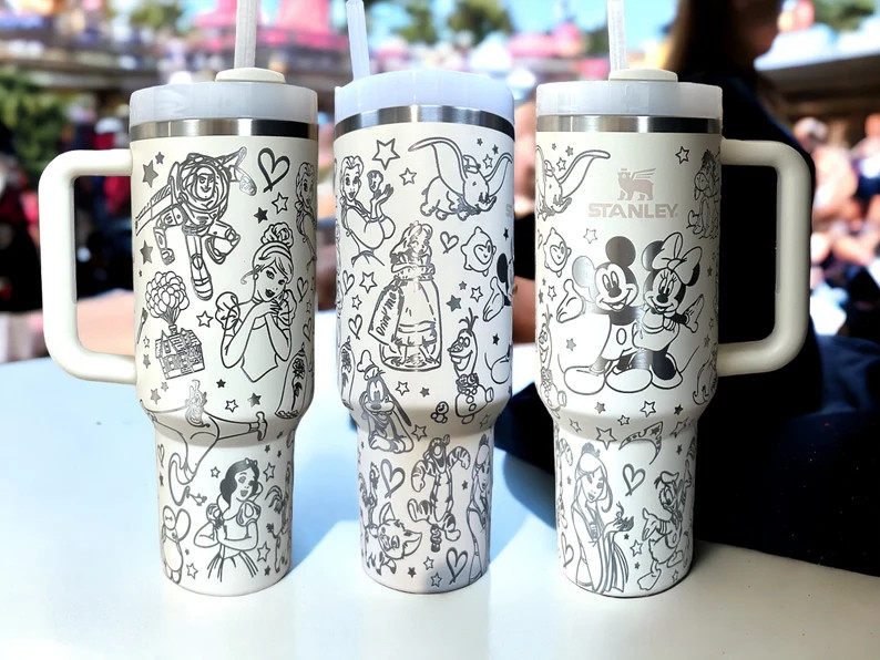 Disney Stanley H2.0 Flowstate Quencher Tumbler Cup Laser Engraved Full Wrap Custom Design Mickey ... | Etsy (US)