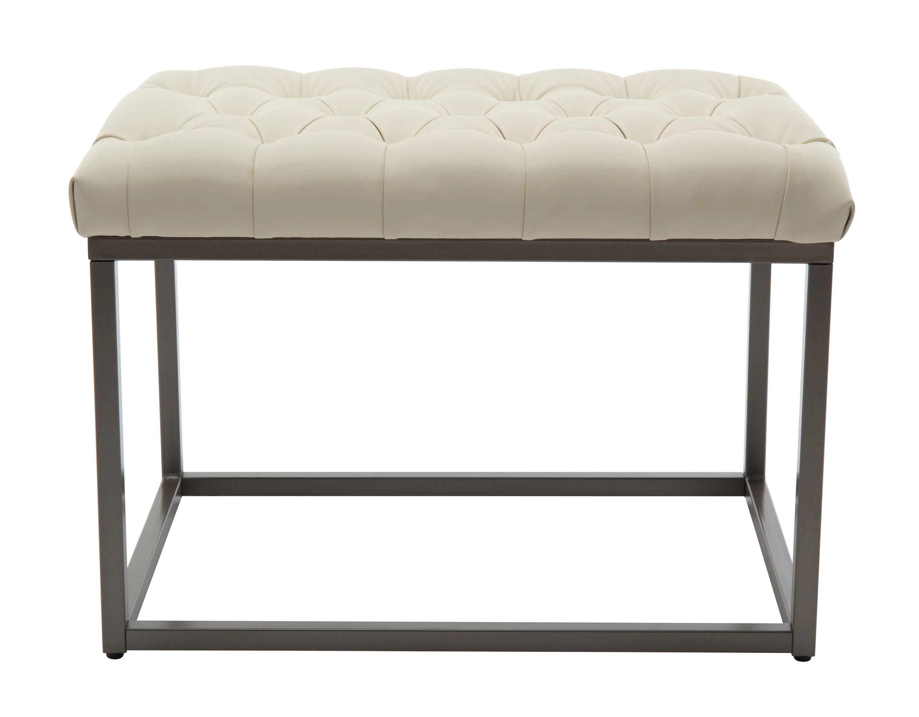 24.8" Wide Tufted Faux leather Tufted Rectangle Standard Ottoman | Wayfair Professional