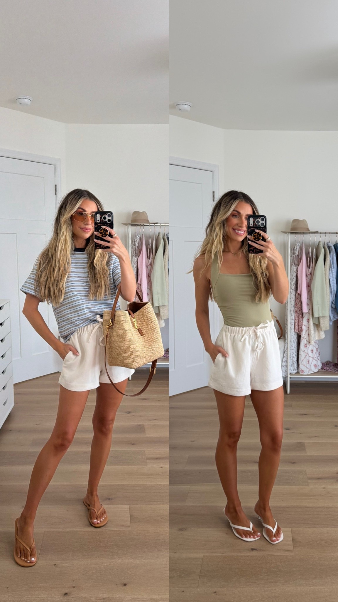 Day to night outfits with the lodge mini shorts! Size xs 
+ contour halter top: xs
+ stripe tee: small

#LTKootd #LTKSaleAlert #LTKPetite