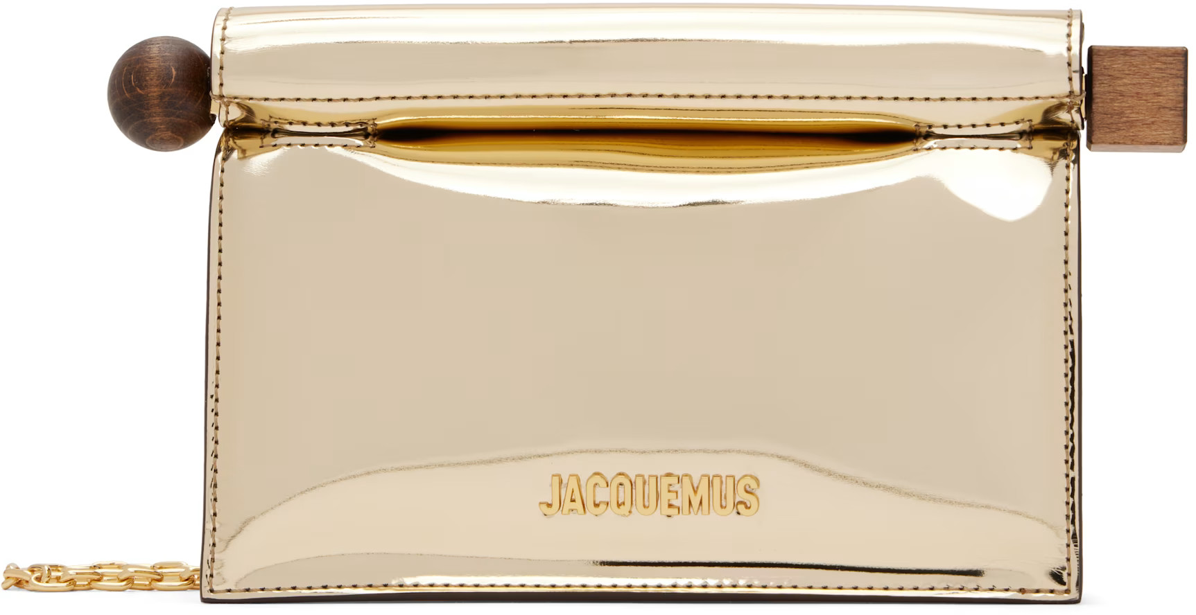 JACQUEMUS - Gold La Casa 'La petite pochette Rond Carré' Clutch | SSENSE