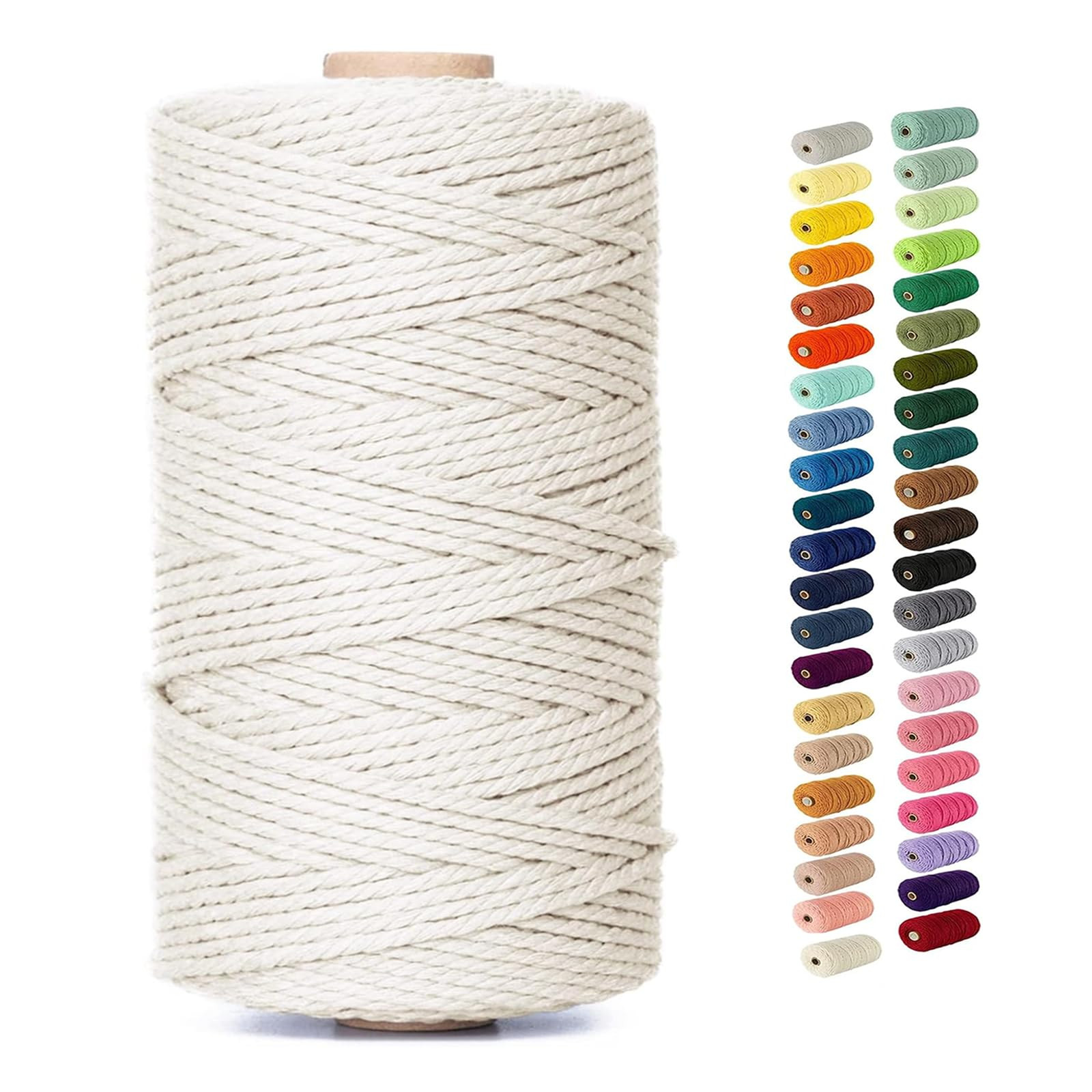 Natural Macrame Cord Colored Macrame Cord 2mm/3mm/4mm/5mm/6mm Macrame Cotton Cord, Twisted Macram... | Amazon (US)