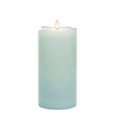 Light Blue Real Wax Wave LED Pillar Candle, 8 in. | Kirkland's Home
