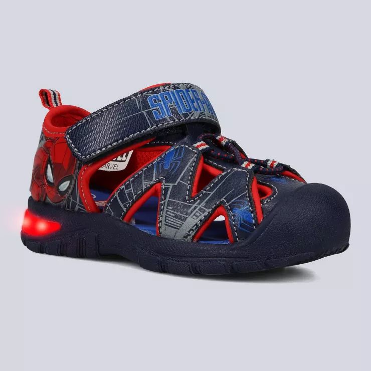 Toddler Boys' Marvel Spider-Man Fisherman Sandals - Navy Blue/Red | Target