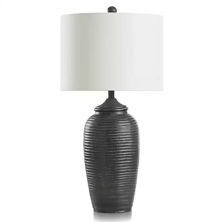 Mottled Black Ridge Table Lamp | Kirklands Home | Kirklands