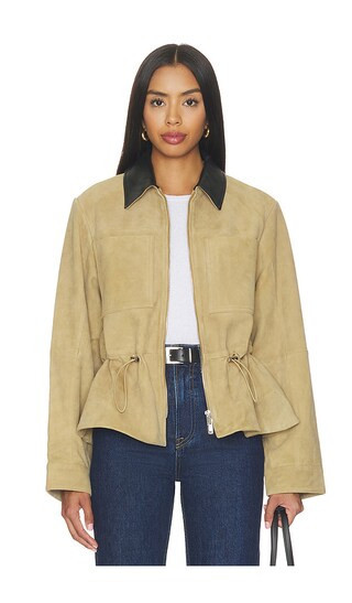 ALIGNE Mavis Suede Jacket in Tan. - size S | Revolve Clothing (Global)