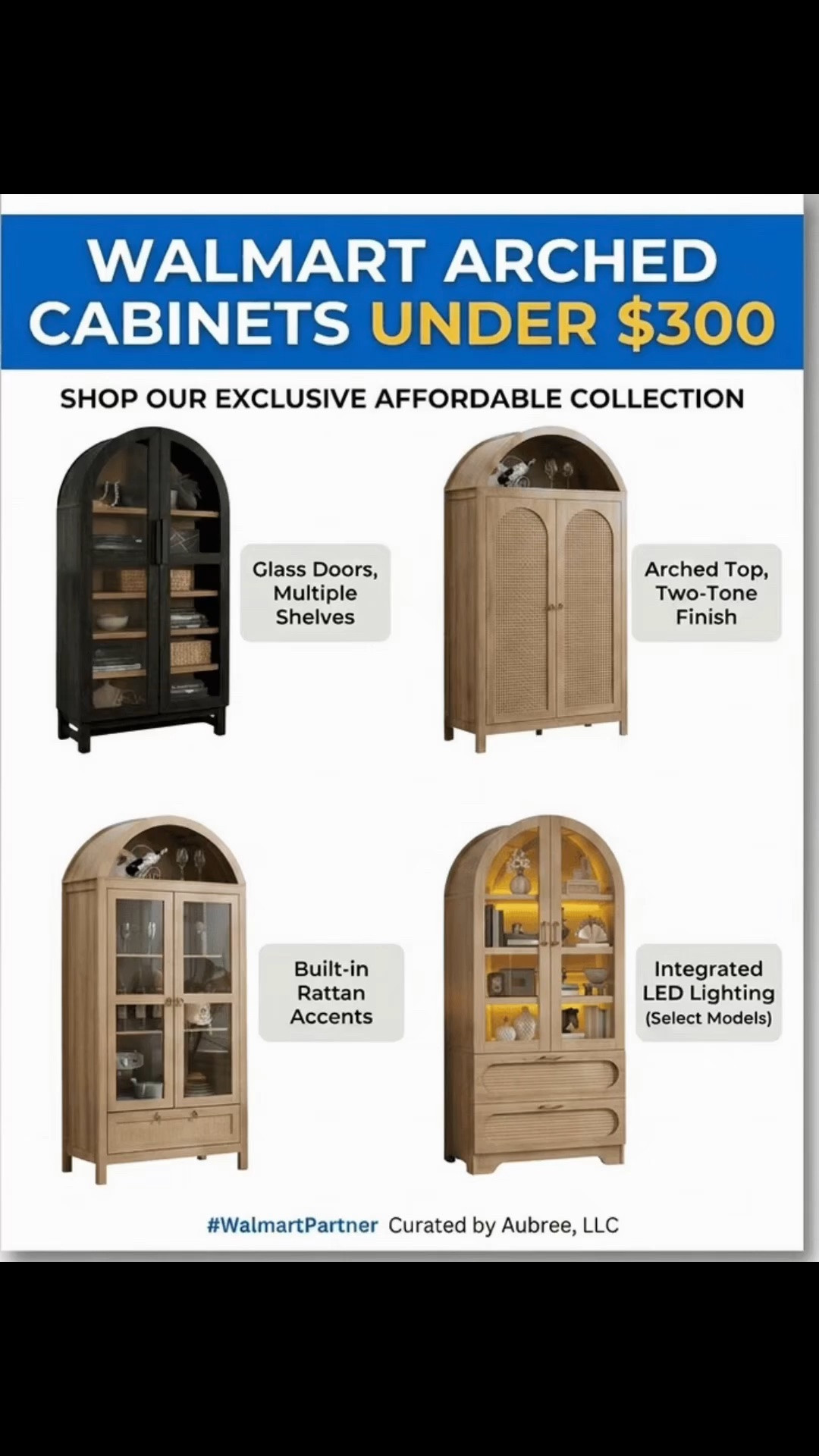These Walmart arched cabinets are giving designer vibes for under $300 🤎Stylish storage + statement décor? Yes please—shop before they’re gone! 🛒✨

#WalmartFinds #HomeDecor #AffordableDecor #CabinetGoals #StorageSolutions #WalmartHome

#LTKHome